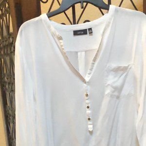 White Blouse V-Neck Size XL